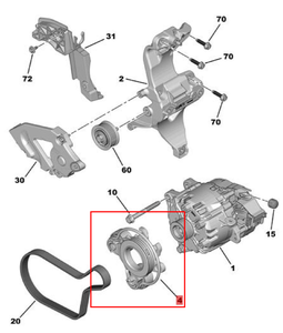 Poulie tendeur dynamique 9818259480 pour Peugeot 4008 P84 508L R83C EP6FDT Citroën C5 <span class=keywords><strong>AIRCROSS</strong></span> C84 <span class=keywords><strong>DS7</strong></span> - Product Image 2