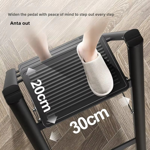 Escalera Plegable de 3 Peldaños, Antideslizante, con Pedal Ancho, Capacidad de 330 lb, Acero al Carbono, Multifuncional, con Estante de Almacenamiento y Soporte para Macetas - Product Image 6