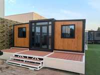 Salle extensible à double aile avec dimensions de 10FT/20FT/30FT/40FT, installation facile pour usage domestique, bureau, bâtiment, école, structure en acier