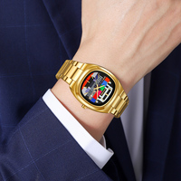 Reloj de Cuarzo para Hombre, Estilo Retro de Televisión con Efecto Estático, Cristal de Aleación Arcoíris, Resistente al Agua 30M, Texturizado, con Marcadores Personalizables