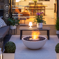 MEISU.CH BBQ Cooking Villa – Brûleur d'extérieur rond sans fumée pour table, gaz naturel/éthanol, foyer autoportant