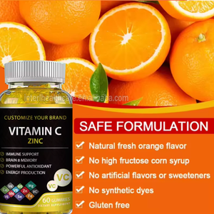 OEM Etiqueta Privada Vitamina C Gomitas 1000mg Vitamina C con Zinc Naranja Oso Forma Gummy - Product Image 3