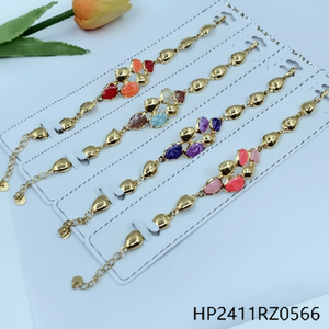 Elegante Chic braccialetto di perline placcato in oro bohémien per le donne Chic braccialetti con numeri di diamante da indossare quotidianamente gioielli per feste - Product Image 1