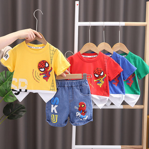 T-<span class=keywords><strong>shirt</strong></span> d'été décontracté et respirant pour enfants, nouveau costume à manches courtes pour garçons, vêtements élégants et tendance pour enfants - Product Image 1