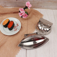 Haojingyi CH050 – Moule à sushi en acier inoxydable, motifs citrouille, papaye et fleur de prunier, style japonais, forme bateau, compatible lave-vaisselle, pour riz à sushi DIY