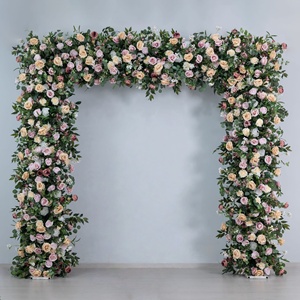 Arco Floreale Verde, Rosa e Giallo per Decorazione Palco Matrimoniale, Arco Floreale Artificiale per Feste, Eventi Domestici, Centrotavola e Sfondo - Product Image 1