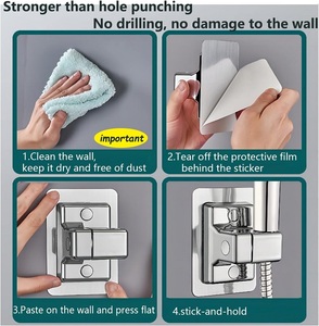 <span class=keywords><strong>Support</strong></span> de <span class=keywords><strong>pommeau</strong></span> de <span class=keywords><strong>douche</strong></span> à main <span class=keywords><strong>sans</strong></span> perçage pour salle de bain <span class=keywords><strong>support</strong></span> de <span class=keywords><strong>pommeau</strong></span> de <span class=keywords><strong>douche</strong></span> étanche adhésif fort réglable - Product Image 3
