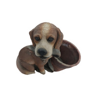 Pot de fleurs de jardin en forme de chien de dessin animé mignon, en résine de fibre de verre, de haute qualité, très vendu, style animalier pour jardin, durable et facile à déplacer