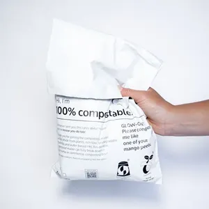 Personalizado cornstarch eco amigável compostável biodegradável poli mailers mailing bags com logotipo