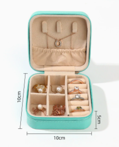 Luxury Square PU Jewelry <b>Box</b> with Zipper Closure for Ring Necklace <b>Earring</b> Storage and Travel <b>Gift</b> Packaging - Product Image 3
