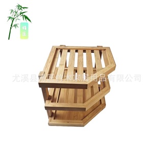 Bamboo Wood Drain <b>Rack</b> 3 Tier Kitchen <b>Dish</b> <b>Rack</b> Square Shape Eco Friendly Storage - Product Image 1