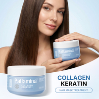 Masque capillaire au collagène Pallamina GMPC, traitement protéiné pour cheveux abîmés et revitalisant profond, marque privée
