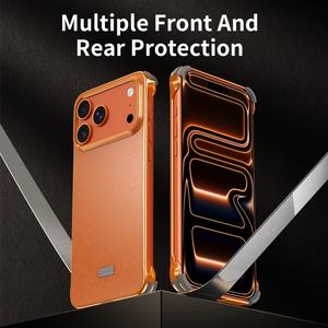 Cadre en métal en aluminium chaud étui de téléphone portable pour iPhone 17 14 15 16 <span class=keywords><strong>Pro</strong></span> Max refroidissement sans cadre pare-chocs antichoc PC couverture arrière - Product Image 4