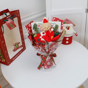 Muñeco de Peluche de Santa Claus con Flores de Ganchillo, Ramos Hechos a Mano para el Día de Navidad, Decoración para la Mesa del Hogar, Regalos Perfectos para Amigos - Product Image 4