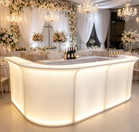 Comptoir de bar mobile lumineux à LED RGB, mobilier de bar pour événements extérieurs, discothèques, mariages, fêtes, étanche - Grande Vente
