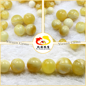 Bola de cuentas de ámbar Báltico pulido Natural de ámbar báltico de corte directo de fábrica YZ para oraciones - Product Image 2