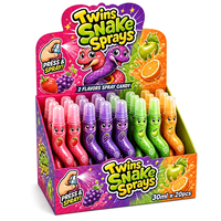 Bonbons liquides en spray Jumelles Serpents, saveur fruitée Halal, bonbons jouets, vente en gros, OEM ODM, cadeau Ramadan, confiserie pour enfants