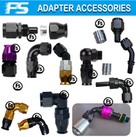 FS Install AN8 #8 1/2 AN10 10AN 5/8 E85 Nylon Tressé Huile Carburant Ligne PTFE Tuyau Kit Assemblage avec Noir Anodisé PTFE un Raccord