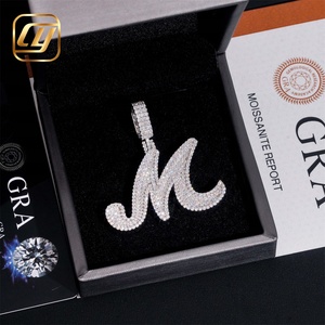 Colgante CHOYUE de Plata de Ley 925 con Diamantes Cultivados en Laboratorio, Joyería Fina Personalizada, Estilo Hip Hop, Colgante con Letra de Diamante Cultivado en Laboratorio para Hombre - Product Image 4