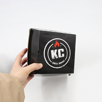 Boîte à hamburgers en carton noir jetable de qualité alimentaire, emballage à emporter en papier Kraft, boîte à hamburgers à clapet
