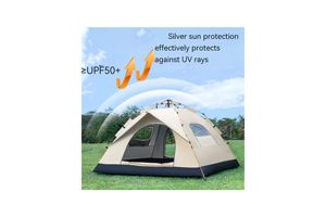 Camping Tent 2-4 People One Bedroom Four-Season Waterproof Oxford <b>Outdoor</b> Sun <b>Shelter</b> Window Quick Automatic Opening Foldable - Product Image 5