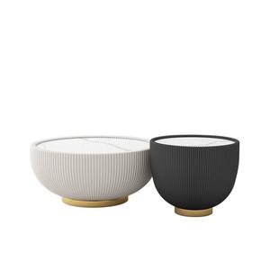 Table basse minimaliste en marbre, ronde, petite, pour salon, table d'appoint, décoration d'hôtel, maison d'hôtes - Product Image 4