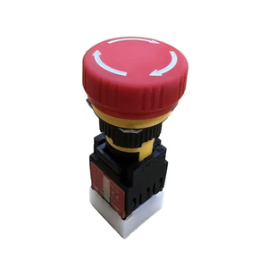 Botón pulsador de plástico plano y redondo de alta calidad, con carcasa de plástico de buena calidad, IP65, con función de bloqueo. - Product Image 1