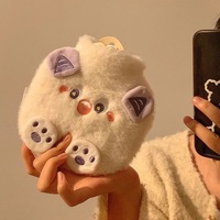 Mini Bouillotte en PVC Haute Densité Remplissage Peluche Mignon Dessin Animé Petit Sac d'Eau Chaude Portable Filles Sac Détachable Lavable