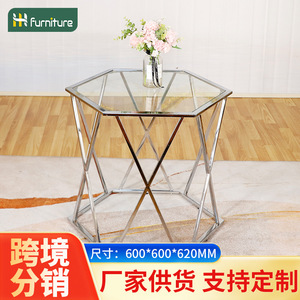 Transparent <b>glass</b> coffee <b>table</b>/<b>side</b> <b>table</b>/coffee <b>table</b> for home living room sofa/irregular coffee <b>side</b> <b>table</b>/<b>table</b>/European - Product Image 5
