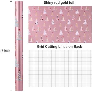 Christmas <b>Wrapping</b> <b>Paper</b> Pink Tree Design 17 In X 32.8 Ft Eco Friendly Gift Craft Roll - Product Image 3