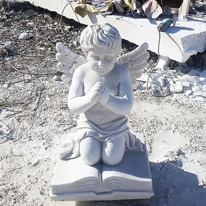 Statua di Angelo <span class=keywords><strong>Venere</strong></span> a Grandezza Naturale in Marmo Bianco Naturale Intagliata a Mano per Decorazione Esterna del Giardino - Product Image 4