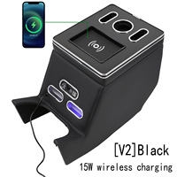 Nouvelle Boîte d'Accoudoir Avant en Promotion pour Vito V260 V-Class W447 2014-2023, Disponible Immédiatement avec Port USB, Lumière Ambiante LED et Porte-Gobelet Noir