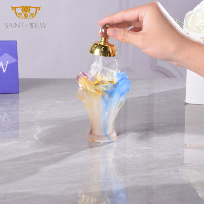 Poppy Flower Ramadan Metal Home Decor Incense Burner Crystal Luxury Vase Baby Gift Set