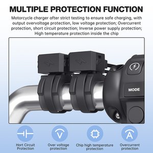 Phổ xe máy sạ<span class=keywords><strong>c</strong></span> điện thoại không thấm nướ<span class=keywords><strong>c</strong></span> tay lái USB Type-<span class=keywords><strong>C</strong></span> QC 3.0 sạ<span class=keywords><strong>c</strong></span> nhanh 12-24V Mini - Product Image 4