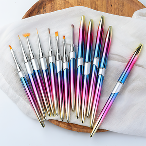 Ensemble de 15 pinceaux pour nail art en métal, pour le mélange de gel UV, la sculpture, la peinture florale et le dessin de lignes - Product Image 4