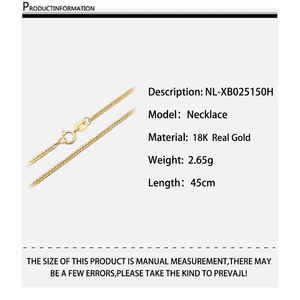 Hip Hop Style 18K Or Massif 1.5mm Plus Épais Chopin Lien Chaîne Collier À La Mode Permanent Bijoux pour Hommes et Femmes - Product Image 6