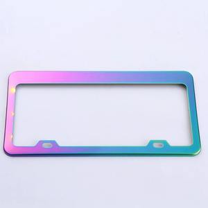 Porta <span class=keywords><strong>Targa</strong></span> <span class=keywords><strong>Auto</strong></span> in Acciaio Inox Blu Colorato, Standard Americano, Accessorio Decorativo per <span class=keywords><strong>Auto</strong></span> - Product Image 4