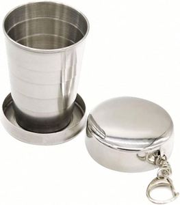 Taza Plegable de Acero Inoxidable, Portátil, Telescópica, con Llavero, 60ml, 150ml, 250ml - Product Image 1