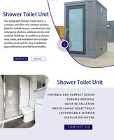 Unité de toilettes et de douche préfabriquée intégrée pour le camping en plein air avec cabine de douche coulissante