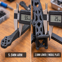 Châssis de drone FPV en fibre de carbone APX HD Version 7 pouces, type H, empattement 315 mm, quadricoptère avec double support FC VTX