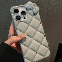 Coque de téléphone Bling Bling Kitty avec nœud en diamant pour iPhone 18 17 Pro Max 16 15 11 12 17 Air 14 Plus – Housse de luxe antichoc en strass