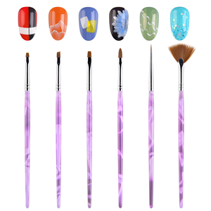 Nail Brush For Manicure Gel Pen Gradient Liner Painting 6pcs/<b>set</b> Acrylic Nail Builder Painting Drawing Carving Pen Gel Brush <b>Set</b> - Product Image 6