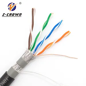 Pure Copper pvc supplier utp outdoor networking lan suppliers rj45 splitter 8p8c adapter 24 awg sftp cat6 network cable