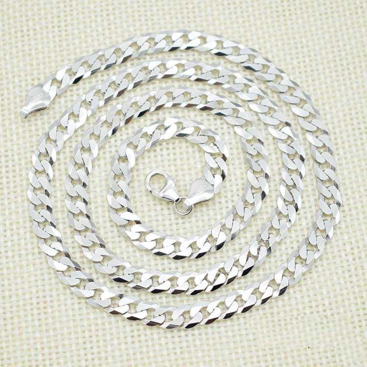 925 sterling silver curb necklace 3mm