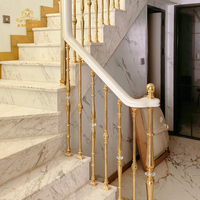Escaliers en balustrade de cristal modernes, finition bronze noir et or, laiton durable, montage au sol, installation facile, appartement, balcon, hôtel