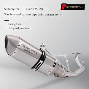 Sistema de Escape Completo para Scooter GY6 <span class=keywords><strong>125cc</strong></span> 150cc, Juego Completo de Acero Inoxidable, Universal de 51 mm - Product Image 2