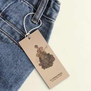 Nhà máy tùy chỉnh quần áo sang trọng giấy may in logo thương hiệu treo Tag cho quần áo T-shirt jeans giá đu nhựa hangtags - Product Image 6