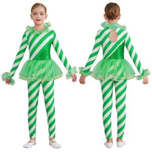 Vestido Tutú de Elfo con Rayas de Bastón de Caramelo Navideño para Niñas de 4 a 16 Años, Disfraz de Ballet para Niñas, Ropa de Baile Navideña para Actuaciones en Escenario - Product Image 2
