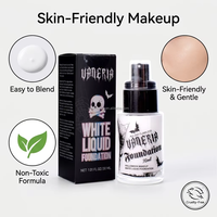 Fond de Teint Liquide Blanc Marque Blanche Couvrance Totale Maquillage Halloween SFX Peinture Faciale Cosplay Vampire Clown Hypoallergénique OEM