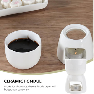 Ensemble de <span class=keywords><strong>fondue</strong></span> au chocolat en céramique, compatible lave-vaisselle et micro-ondes, avec fourchettes, pour crème glacée, fromage fondu, brûleurs et <span class=keywords><strong>fondue</strong></span> chinoise - Vente chaude - Product Image 2